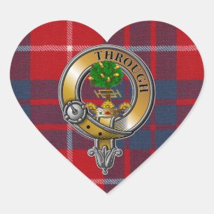 Pegatina En Forma De Corazón Hamilton Tartan & Badge