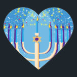 Pegatina En Forma De Corazón hanukkah menorah<br><div class="desc">"hanukkah menorah ", "feliz hanukkah",  menorah,  "estrella de david",  "chanukkah jewish",  Hanukkkah,  "feriados judíos"chanukah,  hannukah,  chanukkkah,  channukah,  chanukkkah,  hannuka,  hebrew,  jew,  menora,  judaica, </div>