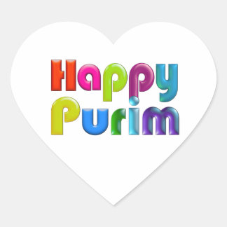Pegatina En Forma De Corazón HAPPY PURIM funky