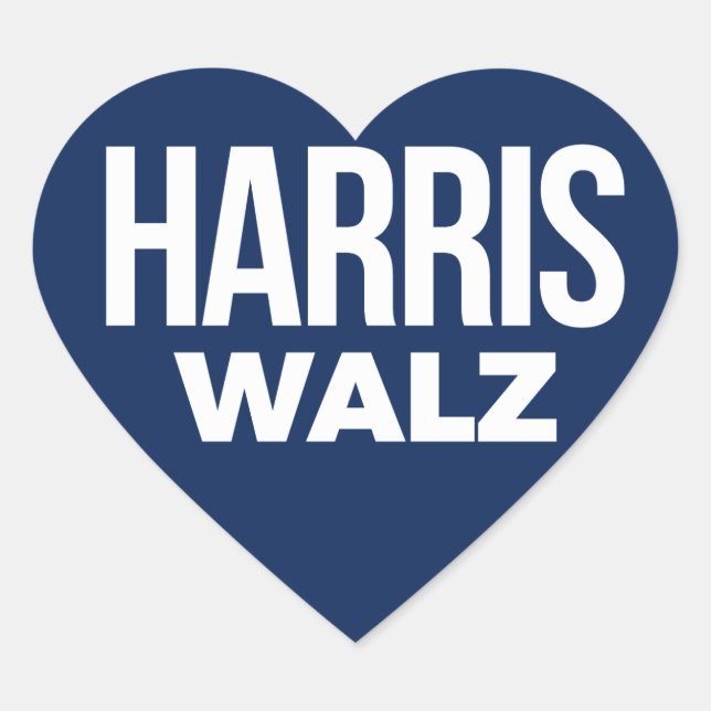 Pegatina En Forma De Corazón Harris Walz 2024 (Anverso)