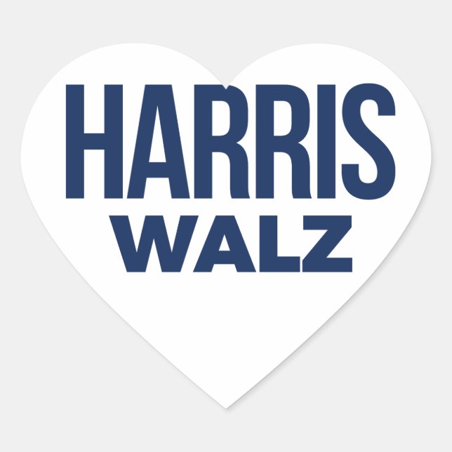 PEGATINA EN FORMA DE CORAZÓN HARRIS WALZ 2024 (Anverso)
