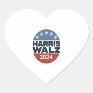 PEGATINA EN FORMA DE CORAZÓN HARRIS WALZ 2024 VOTACIÓN POR KAMALA HARRIS TIM WA