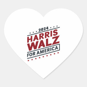 Pegatina En Forma De Corazón harris walz para américa