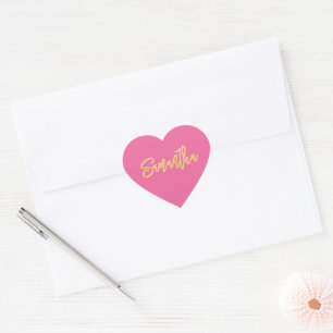 Pegatina En Forma De Corazón HEART BAT MITZVAH escritura moderna de oro rosa bo