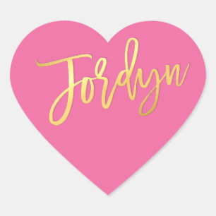 Pegatina En Forma De Corazón HEART BAT MITZVAH guión dorado turquesa JORDYN