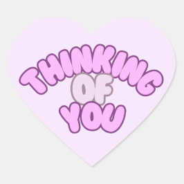 Pegatina En Forma De Corazón Heart-Shaped “Thinking of You” Sticker