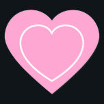 Pegatina En Forma De Corazón Heart Stickers<br><div class="desc">Heart shape stickers are shown in pink and white.</div>