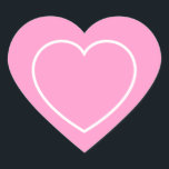 Pegatina En Forma De Corazón Heart Stickers<br><div class="desc">Heart shape stickers are shown in pink and white.</div>