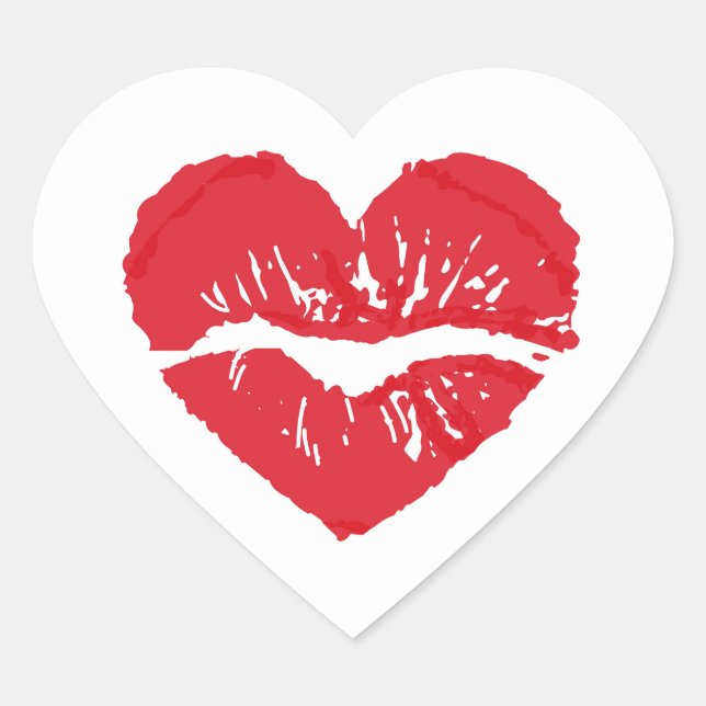 Pegatina En Forma De Corazón Heart Stickers Kiss (Anverso)