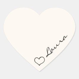 Pegatina En Forma De Corazón Heart Your Name Script Custom Gift Sticker