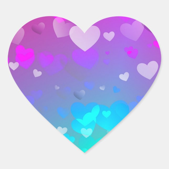 PEGATINA EN FORMA DE CORAZÓN HEARTS FUNKY (Anverso)