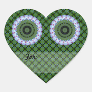 Pegatina En Forma De Corazón Hearty Wheel Kaleidoscope Mandala