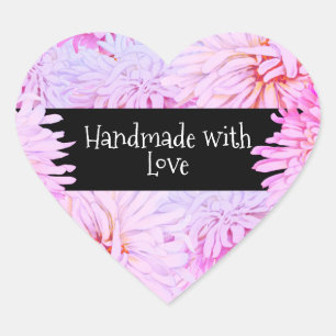 Pegatina En Forma De Corazón Hecho a mano con amor