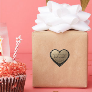 Pegatina En Forma De Corazón Hecho a mano con amor Pegatina del corazón del sol