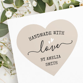 Pegatina En Forma De Corazón Hecho a mano con el amor corazones nombre mocha li