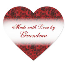 Hecho con amor por personalizable rosa de las etiq
