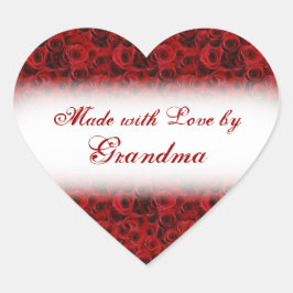 Pegatina En Forma De Corazón Hecho con amor por personalizable rosa de las etiq