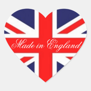 Pegatina En Forma De Corazón Hecho en Inglaterra-Unión Jack forma bandera-coraz