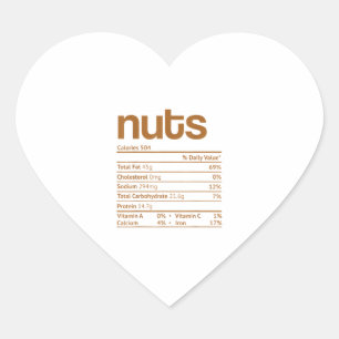 Pegatina En Forma De Corazón Hechos de nutrición de nueces Navidades divertidos