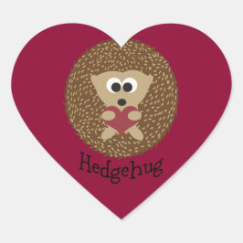 Pegatina En Forma De Corazón Hedgehug Cute Hedgehog sosteniendo un corazón