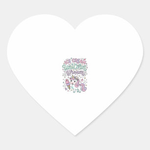 Pegatina En Forma De Corazón Helado de Unicornio Sueño de Unicornio Mono Dulce 