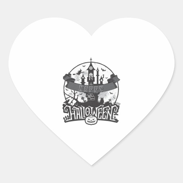 Pegatina En Forma De Corazón Hello Halloween - Halloween party (Anverso)