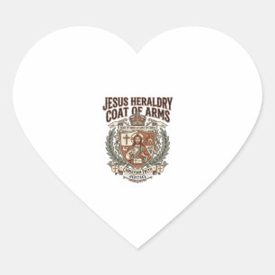 Pegatina En Forma De Corazón Heráldica de Jesús Escudo de Armas Heráldica de Je