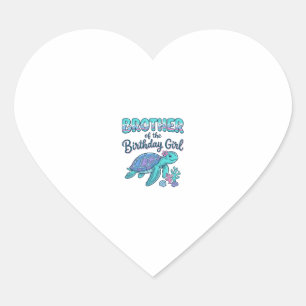 Pegatina En Forma De Corazón Hermano de la Camiseta de Tortuga Marina de la Cum