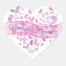 Pegatina En Forma De Corazón Hermosas mariposas