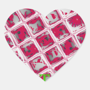 Pegatina En Forma De Corazón Hermoso Arte de Imagen de Espejo Rojo Asombroso y 