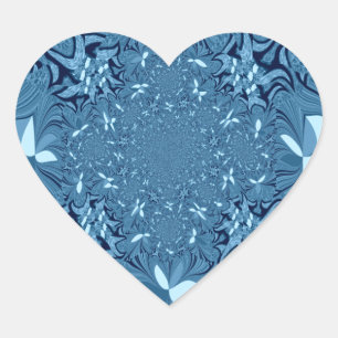 Pegatina En Forma De Corazón Hermoso Azul iridiscente precioso. patrón sin fisu