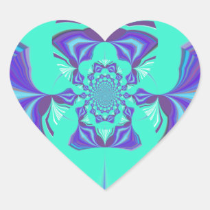 Pegatina En Forma De Corazón Hermoso color vector azul iridiscente cian púrpura
