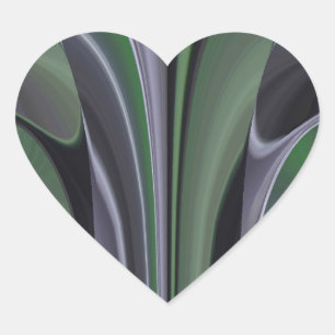 Pegatina En Forma De Corazón Hermoso diseño de arte textual de Aurora Verde