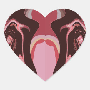 Pegatina En Forma De Corazón Hermoso diseño de impresión en un motivo de cimarr