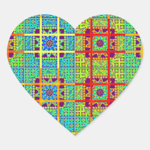 Pegatina En Forma De Corazón Hermoso diseño vectorial étnico maya