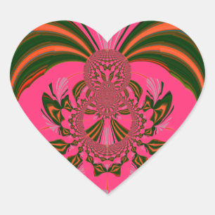 Pegatina En Forma De Corazón Hermoso Encantador Africano Rosa Caliente Rojo Dor