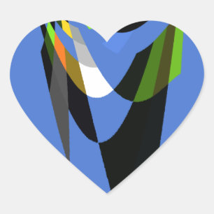 Pegatina En Forma De Corazón Hermoso Estampado Artístico de Motivo Tribal Afric