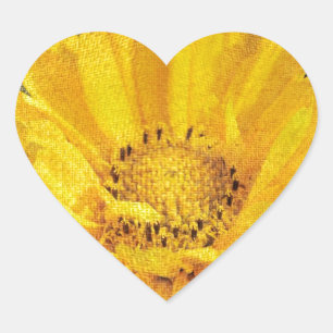 Pegatina En Forma De Corazón Hermoso girasol con fondo marrón oscuro