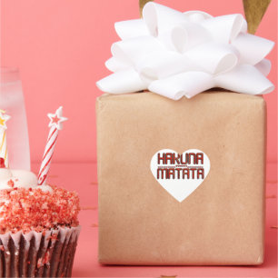 Pegatina En Forma De Corazón Hermoso Texto Asombroso con relieve Rojo Hakuna Ma