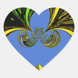 Pegatina En Forma De Corazón Hermoso y encantador arte amarillo y azul sudafric