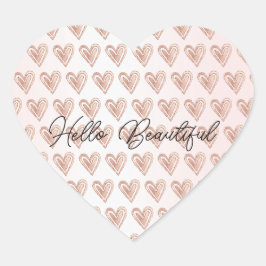 Pegatina En Forma De Corazón Hermosos corazones rosados