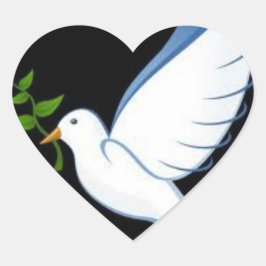 Pegatina En Forma De Corazón Hermosos Pegatinas de palomas de paz en forma de c