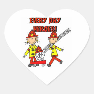 Pegatina En Forma De Corazón Héroes de Todos los Días Camisetas y Regalos para