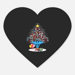Pegatina En Forma De Corazón Herramientas médicas Árbol de Navidad Divertidos N