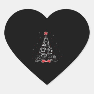Pegatina En Forma De Corazón Herramientas para coser crochet de árbol de navida