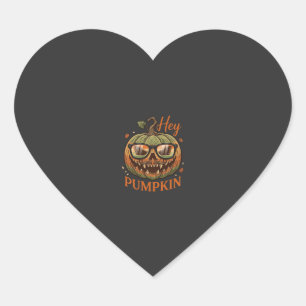 Pegatina En Forma De Corazón Hey Calabaza Gafas de Jack Lantern de Halloween Bi