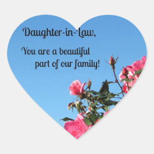 Pegatina En Forma De Corazón Hija en la ley, eres una parte hermosa de ...