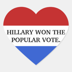 Pegatina En Forma De Corazón Hillary ganó el voto popular