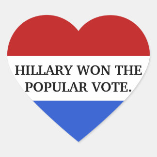 Pegatina En Forma De Corazón Hillary ganó el voto popular