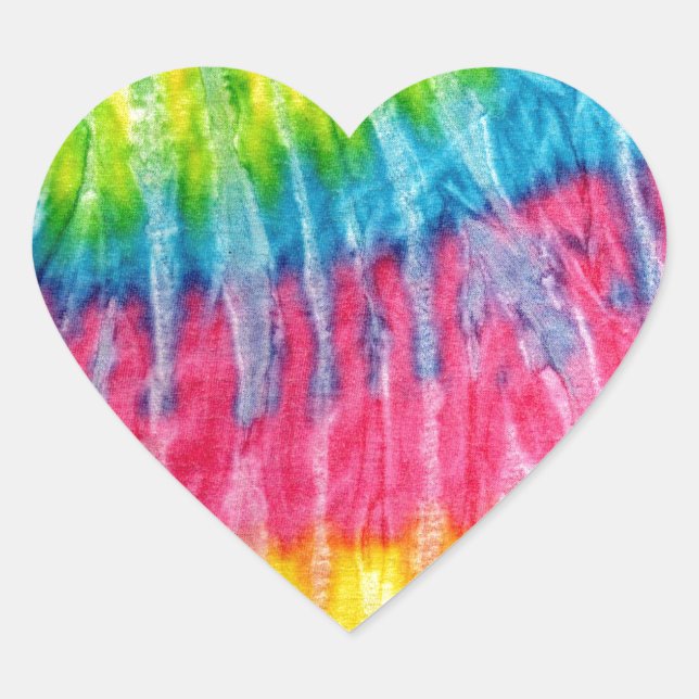 Pegatina En Forma De Corazón Hippie Boho Tie-Dye (Anverso)